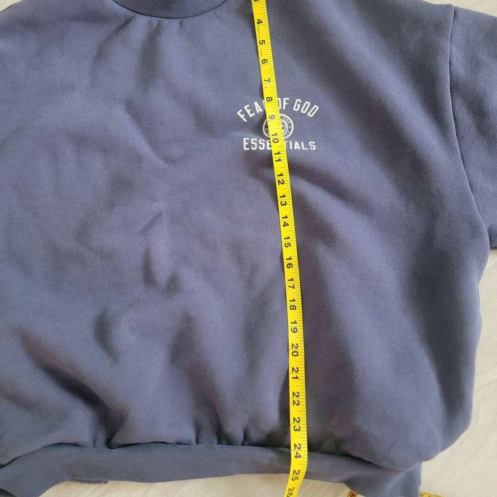 Fear of God Essentials Blue Crewneck Sweater with Ribbed Cuffs - Picture 11 of 13